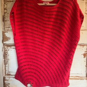 Lilly Pulitzer Vibrant Coral Crochet Sweater